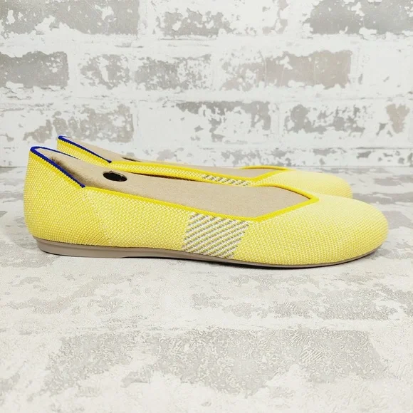 NEW Rothy's The Flat Lemon Stripe Slip On Round Toe Ballet Shoes  F298 - Picture 3 of 8